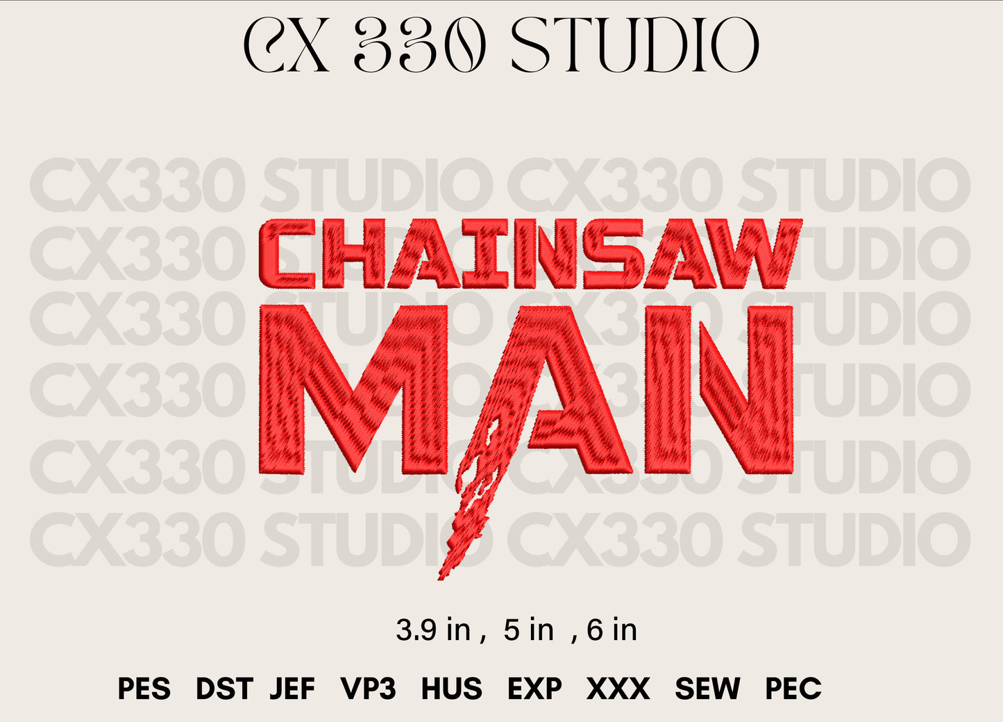 Chainsaw Man Machine Embroidery Design | Embroidery File