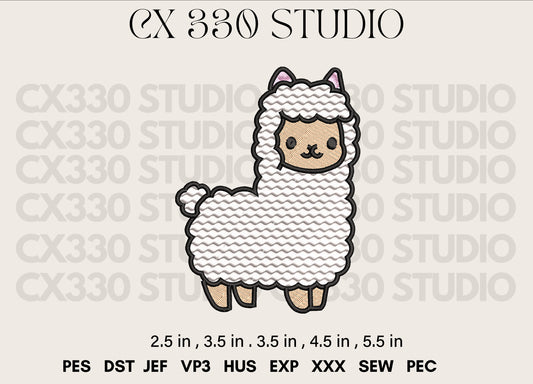 Machine Embroidery Design File for Alpaca Camel