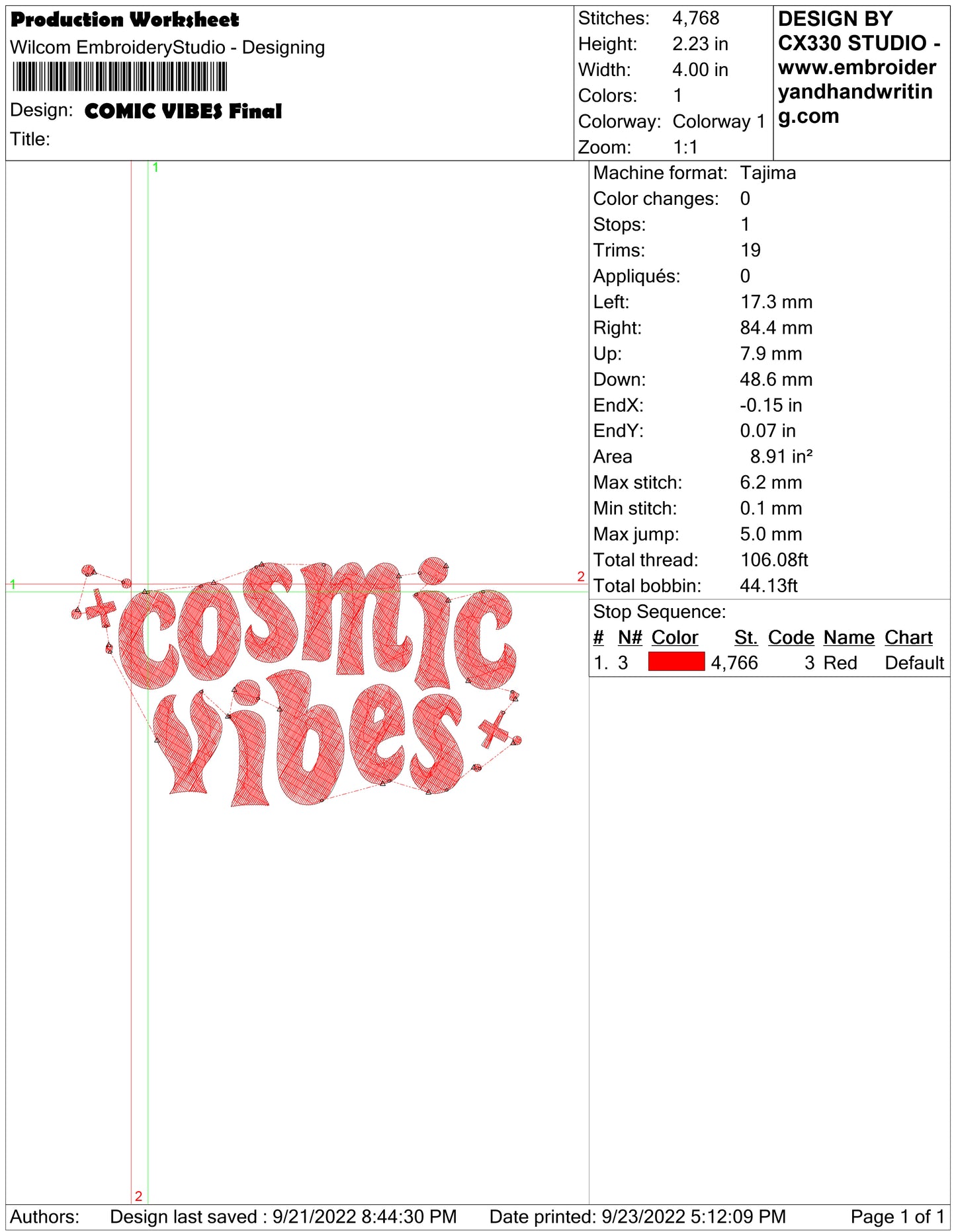 Cosmic Vibes Typography Font | Machine Embroidery Design