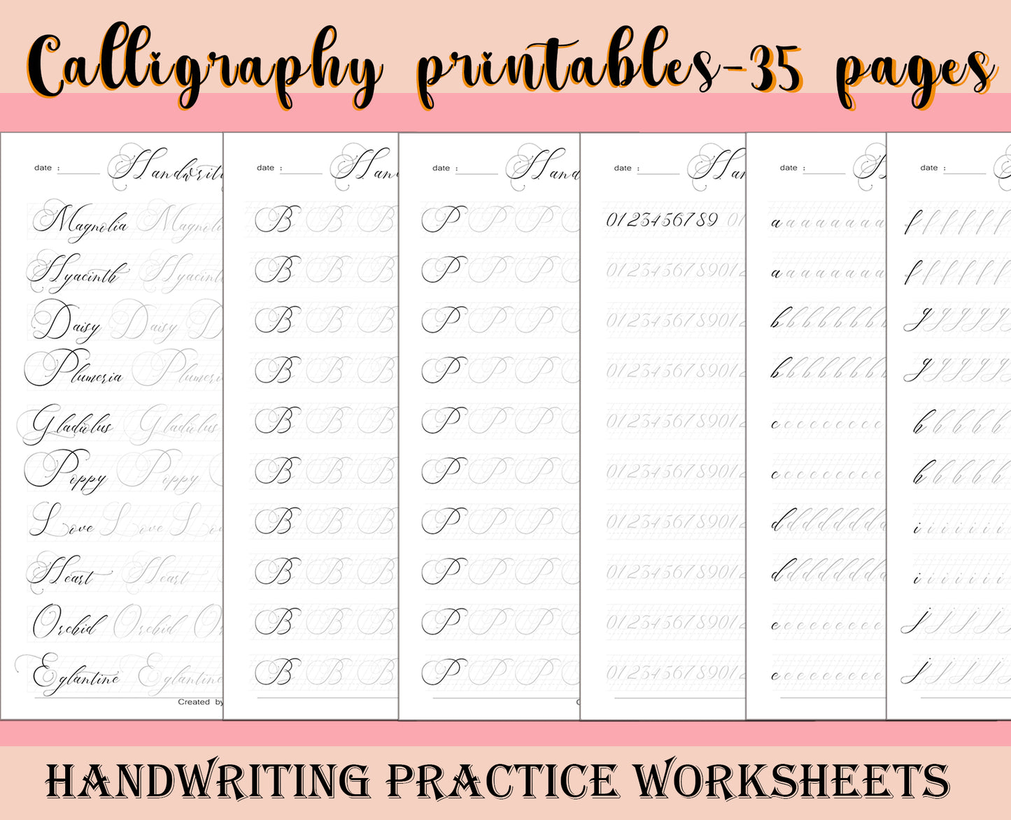 Handlettering Practice Sheets Practice Worksheets