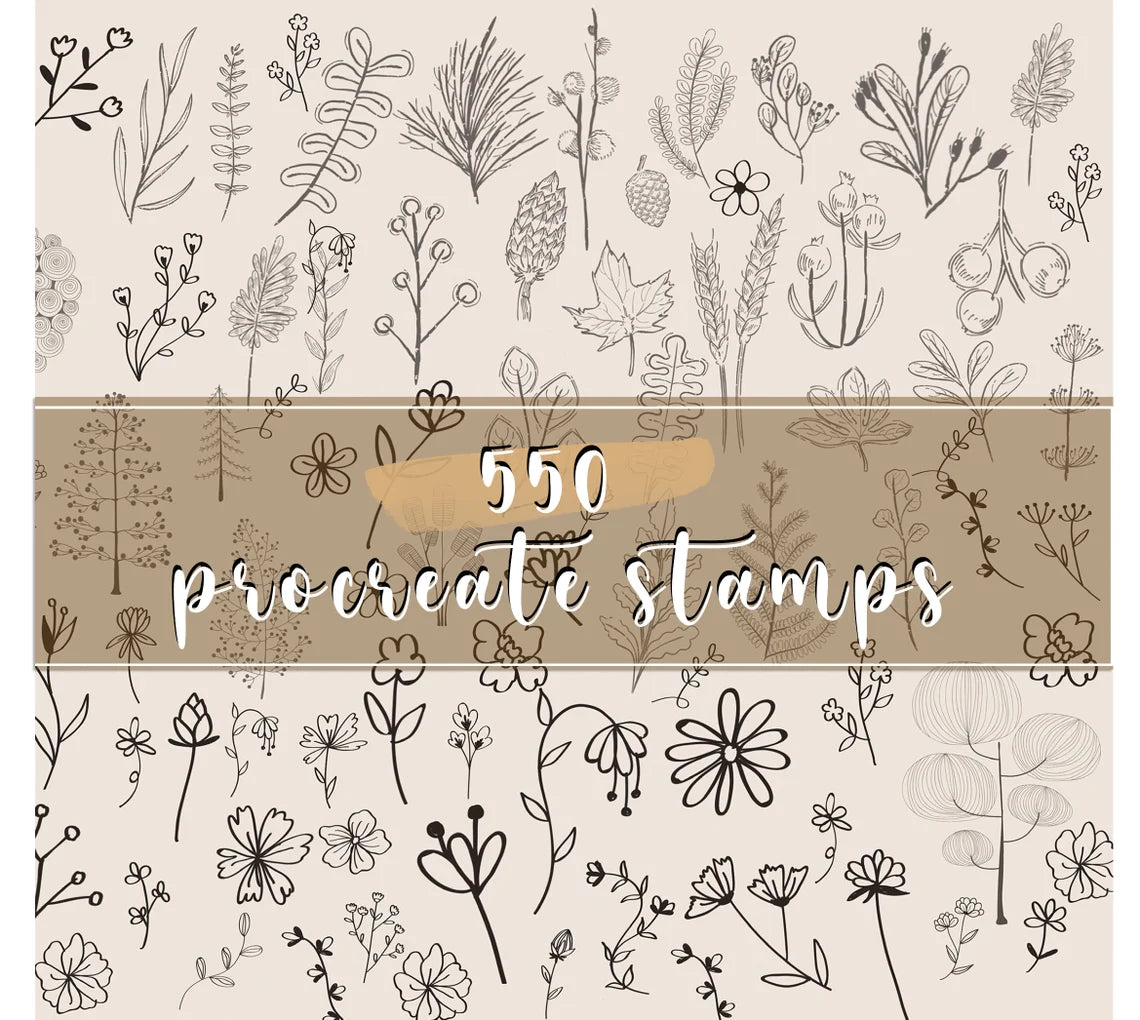 Flower stamp procreate, Roses Procreate Stamps