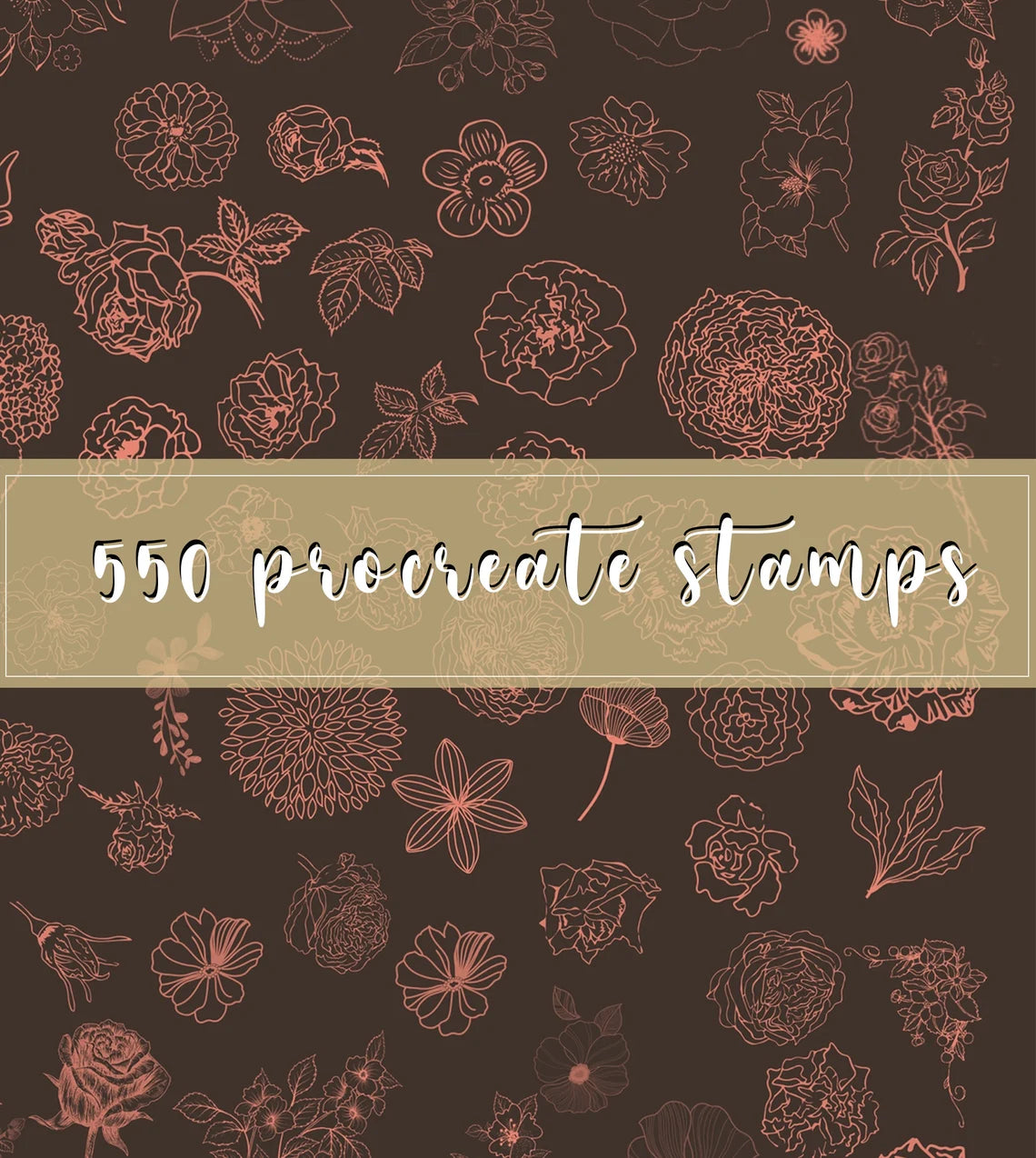 Flower stamp procreate, Roses Procreate Stamps